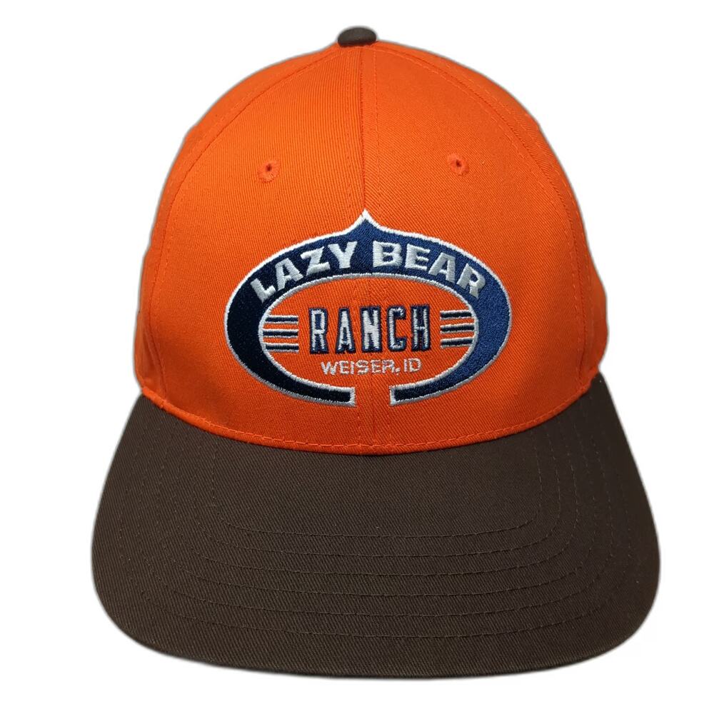 Otto Baseball Cap Orange One Size Lazy Bear Ranch Weiser Idaho Strapback Hat